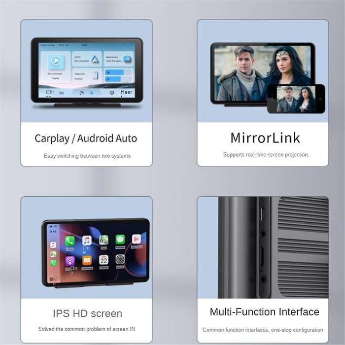 7-Inch Multimedia Player CarPlay Android Car IPS Touch Display Car Navigation Multimedia Bluetooth M