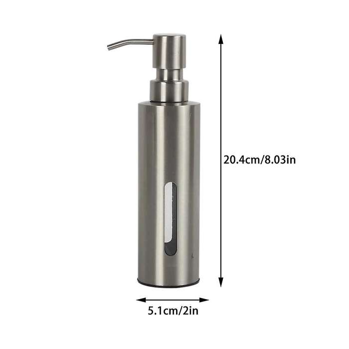 7oz Pump Dispenser for Bathroom, Stainless Steel Dish Soap Dispenser for Kitchen, Rustproof Liquid