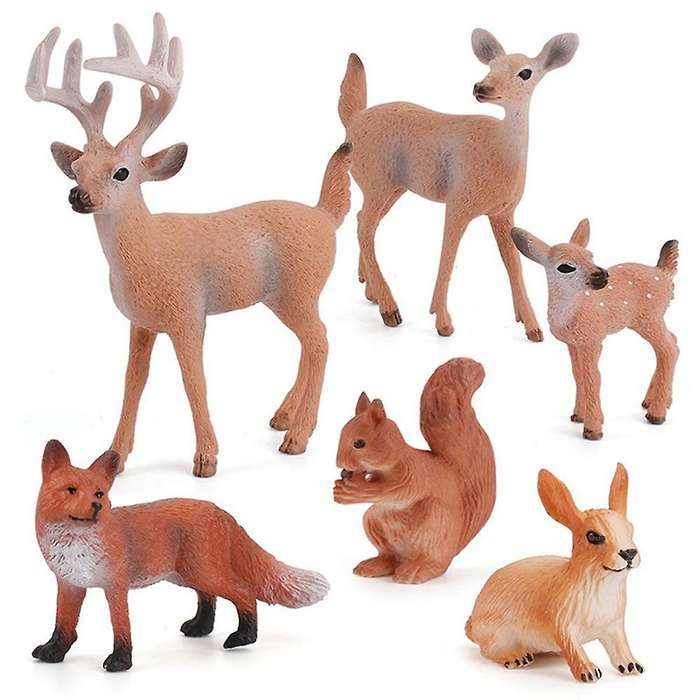 7Pcs Animal Figurine Animals Woodland Creatures Figurines Miniature Toys Cake Toppers Home Decor Acc
