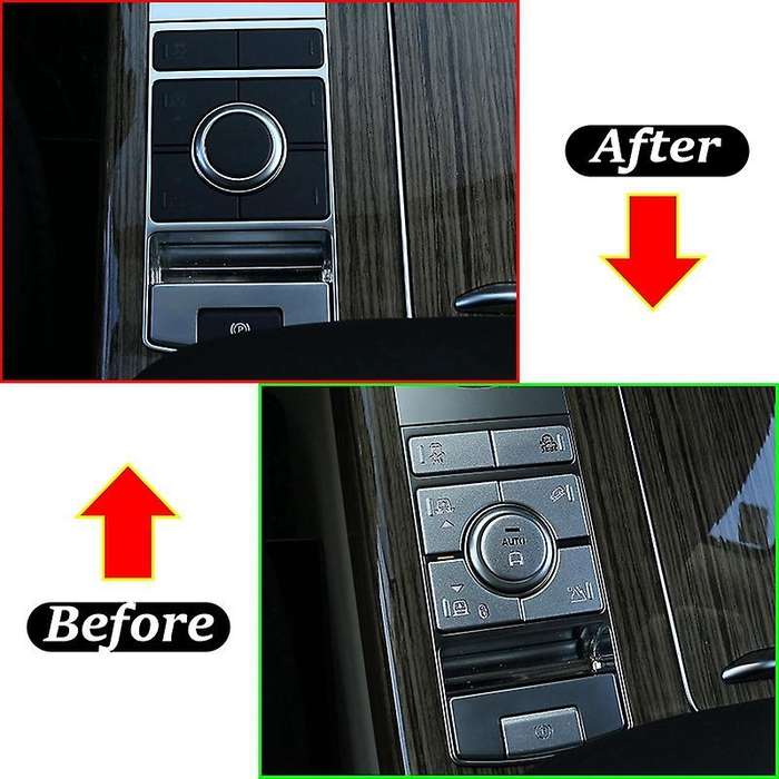7Pc Car Driving Mode Button Sticker Metal Center Console Button for Range Sport 2018-2020