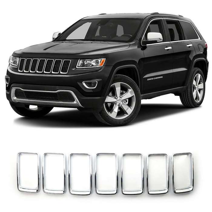 7PC Chrome Grill Ring Front Grille Inserts Cover Trim Kit for Grand 2014-2016