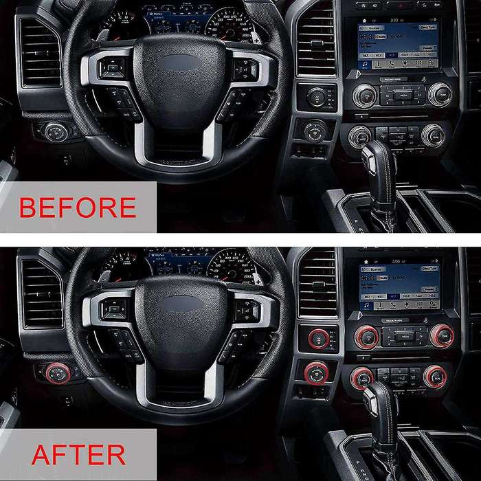 7PCS Car Air Conditioner Volume Knob Ring 4WD Trailer Headlight Switch Button Cover for 2016-2020,Re