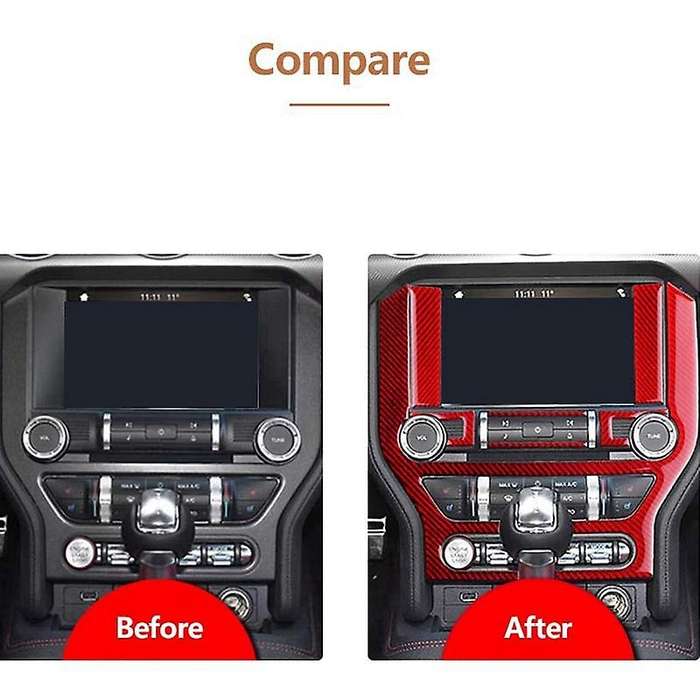 7Pcs Car Interior Accessories Center Console Carbon Fiber Decor Sticker Fits for 2015-2019