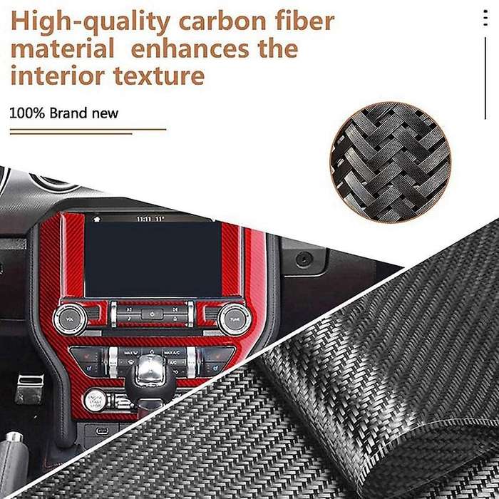 7Pcs Car Interior Accessories Center Console Carbon Fiber Decor Sticker Fits for 2015-2019