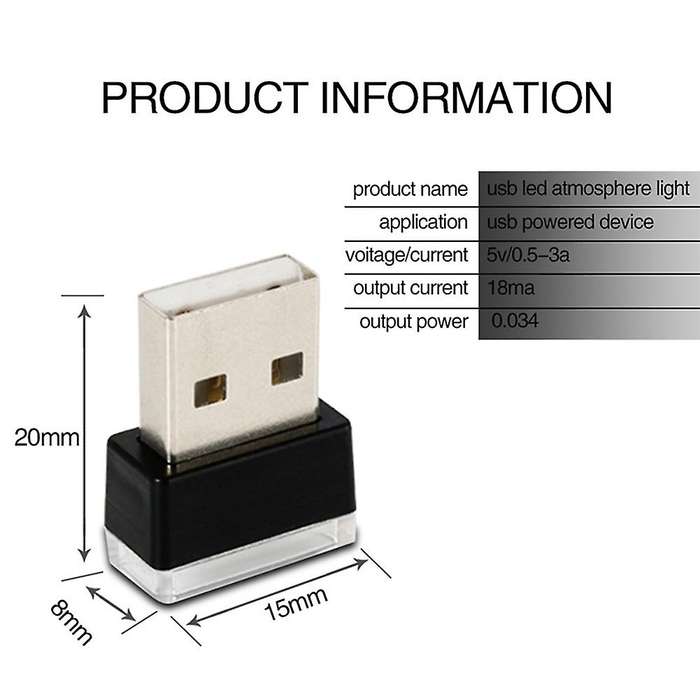 7pcs Mini Usb Light Led Modeling Car Ambient Light Neon Interior Light Car Jewelry Usb Night Light(7