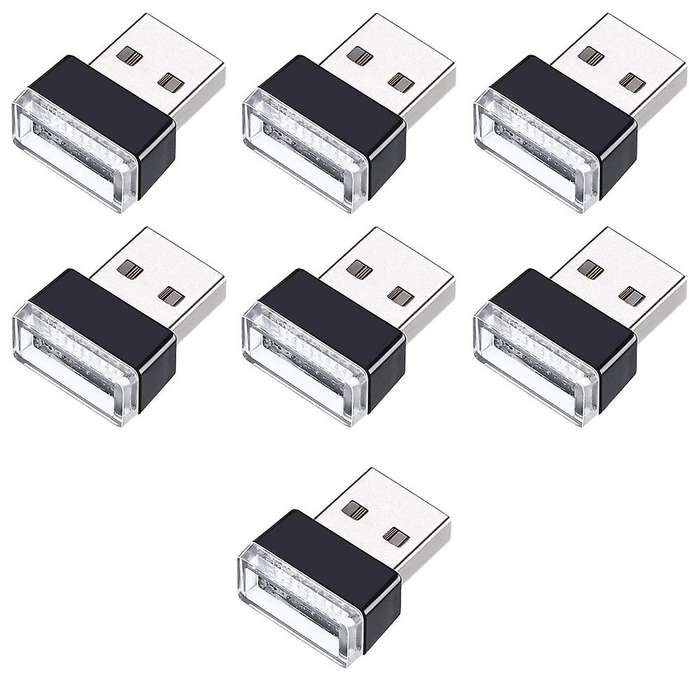 7pcs Mini Usb Light Led Modeling Car Ambient Light Neon Interior Light Car Jewelry Usb Night Light(7