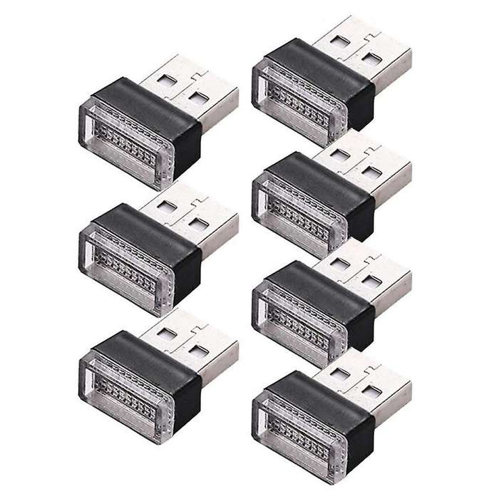 7pcs Mini Usb Light Led Modeling Car Ambient Light Neon Interior Light Car Jewelry Usb Night Light(7