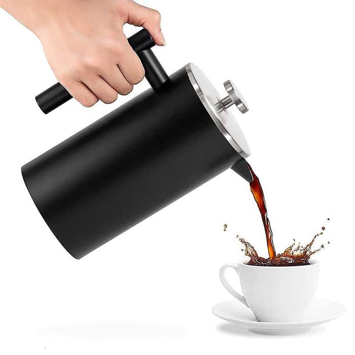 8 Cup/1 Litre French Press Coffee Maker, Double Walled Insulated Coffee Press with 304 Grade Stainle