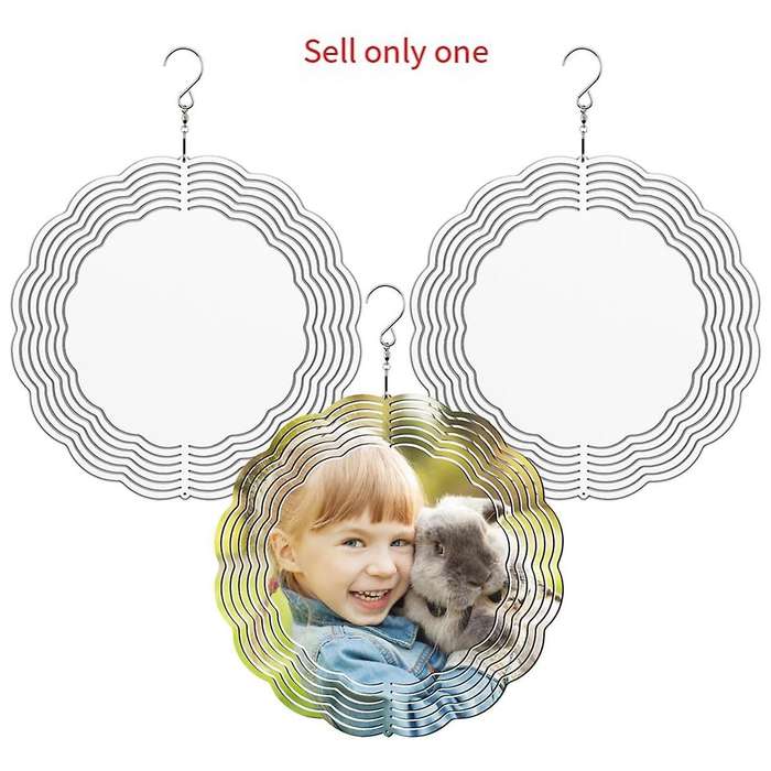 8 Inch Aluminum Metal Hanging Wind Spinners Sublimation Blanks for Garden Indoor Outdoor Porch Decor