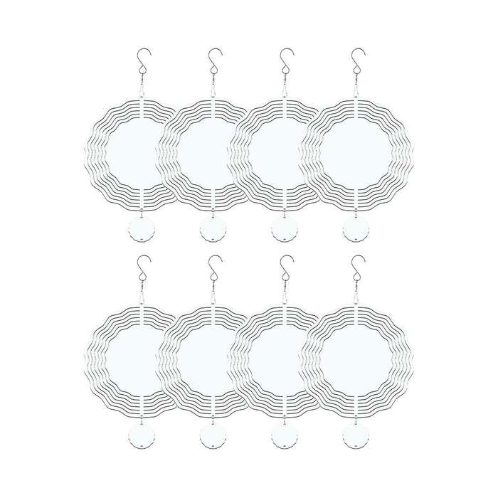 8 Pack 8 Inch Sublimation Wind Spinner Blanks,3d Double Sided Sublimation Wind Powered Kinetic Sculp