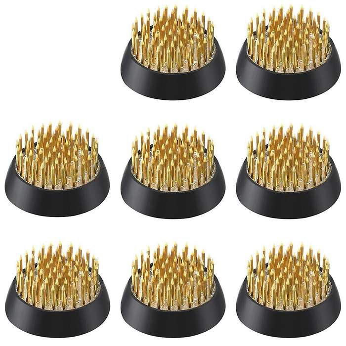 8 Pcs Flower Frogs Round Brass Flower Holder Japanese Ikebana Vase Floral Frogs Flower Arranger (1.3