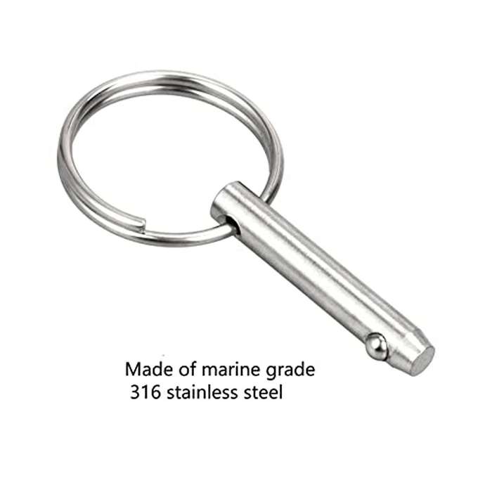 8 PCS Quick Release Pins Bimini Top Pins, Diameter 1/4in(6.3mm),Overall Length 2.56inch(65mm),Marine