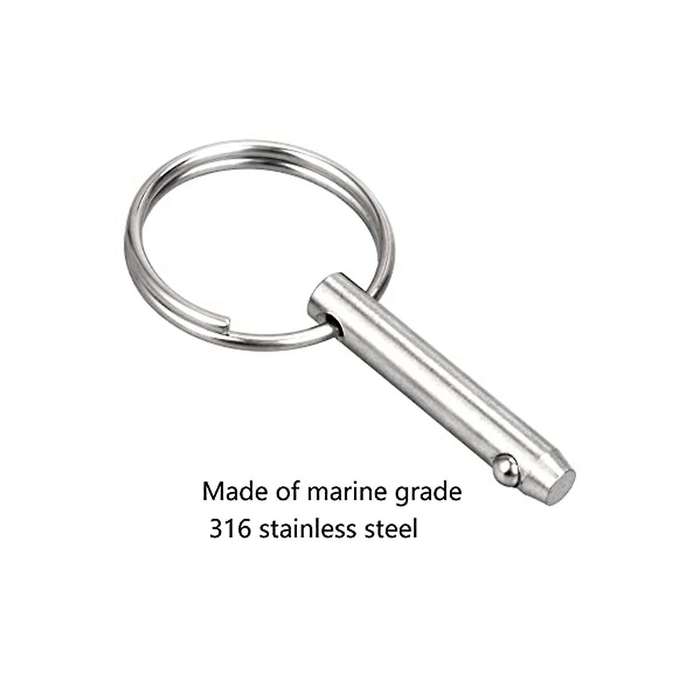 8 PCS Marine Quick Release Pins Bimini Top Pins, Diameter 1/4In(6.3Mm), Overall Length1.5In(38Mm)