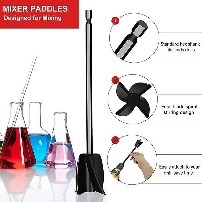 8 Pcs Resin Mixer Epoxy for Mixing Reusable Multipurpose Epoxy for Drill for Epoxy and Paint Mixer