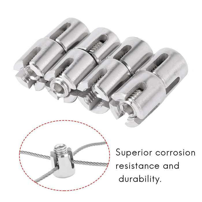 8 Pcs Stainless Steel Wire Rope Green Wall Trellis Fitting Clip 3mm Wire