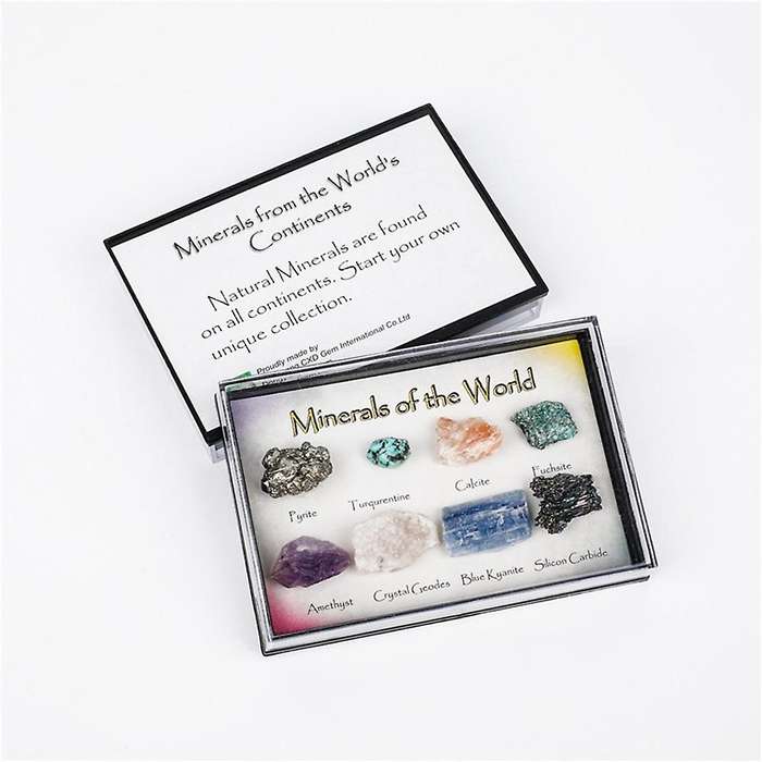 8 Pcs/Set of Stone and Mineral Natural Crystal Gemstone High Quality Healing Power Mascot Mineral Cr