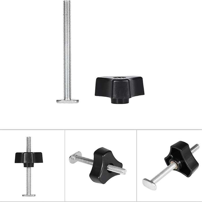8 Set T Bolt Knob Kit, T Screw and Plastic Knob Nut - Woodworking Tool Jigs Screw Fixture, Use with