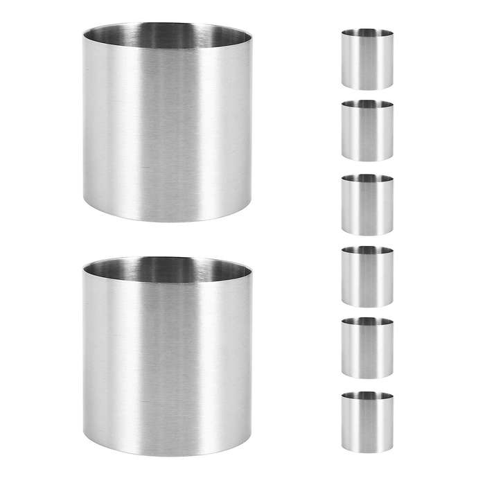8 Pieces Stainless Steel Mousse Rings Round Biscuit Cutter Cake Mold Kitchen Baking Pastry Tool for