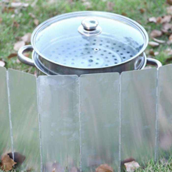 8 Plate Burner Windshield Outdoor Camping Cooking Gas Stove Wind Screen Hiking Travel Outdoor Picnic
