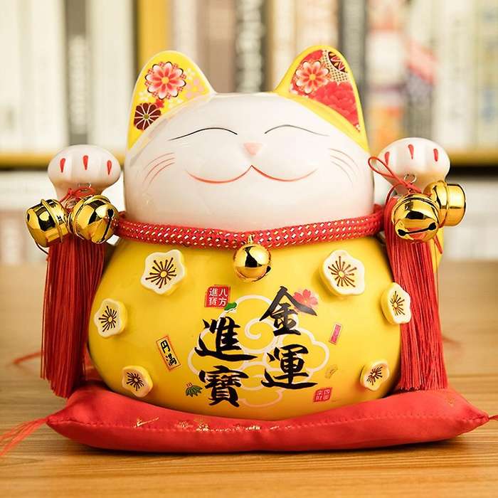 8.5 Inch Ceramic Maneki Piggy Bank Home Decor Porcelain Ornaments Business Gifts Lucky Crafts
