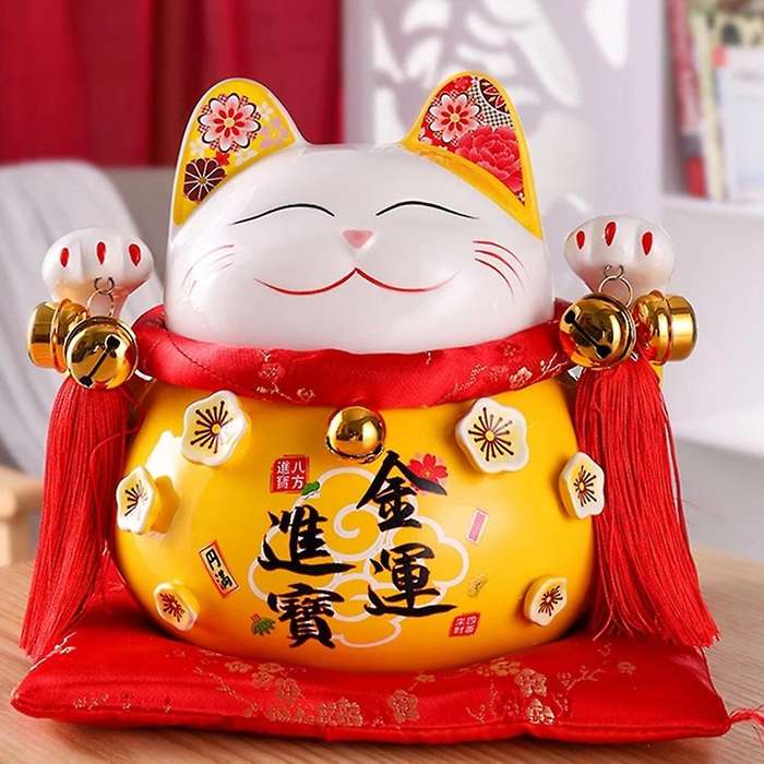 8.5 Inch Ceramic Maneki Piggy Bank Home Decor Porcelain Ornaments Business Gifts Lucky Crafts