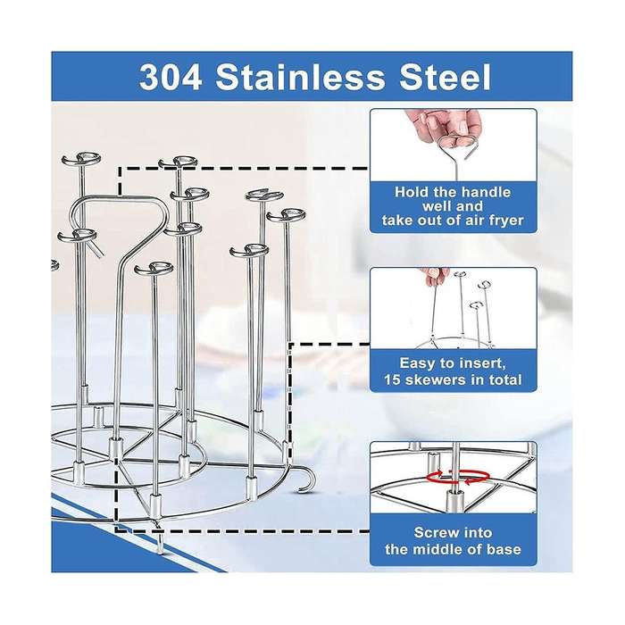 8.7 Inch Grills Dehydration Racks for Ninja Foodi 8qt Series Pot Quart Skewer Stand Accessories