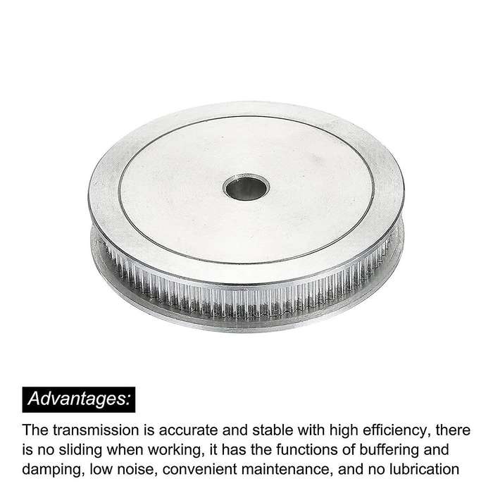 80 Teeth 8mm Bore Timing Pulley, Synchronous Wheel Silver with Screw for 3D Printer Belt