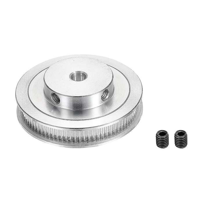 80 Teeth 8mm Bore Timing Pulley, Synchronous Wheel Silver with Screw for 3D Printer Belt