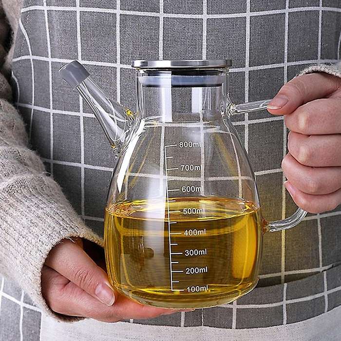 800ML Glass Oil Pot Leak-Proof Oil Bottle Seasoning Bottle Soy Sauce Bottle Vinegar Pot Home Kitche