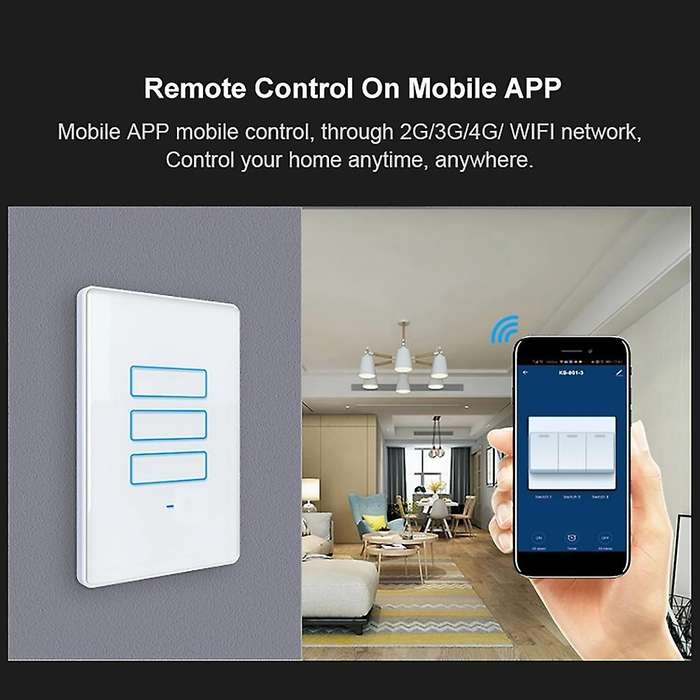 -801 Smart Touch Switch 3 Gang with Glass Screen Switch Smart Life Tuya Smart Control