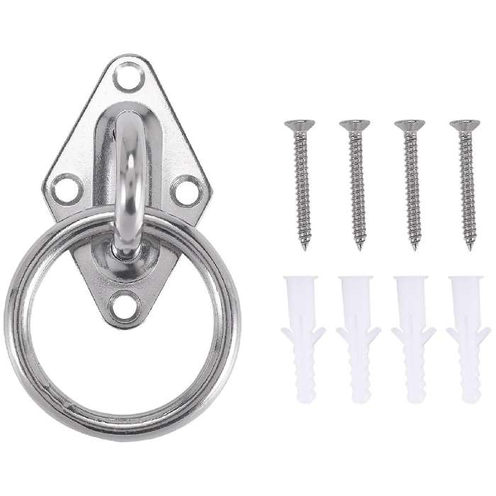 80Mmx50Mm Mounting Hook for Wall Or Ceiling with Round Ring Stainless Steel - Bracket / Attachment f