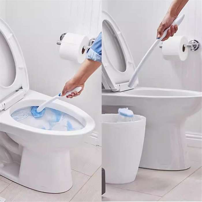 80PCS Disposable Toilet Brush Double Layer Fibre Toilet Brush Refills Cleaning Wand Refills for