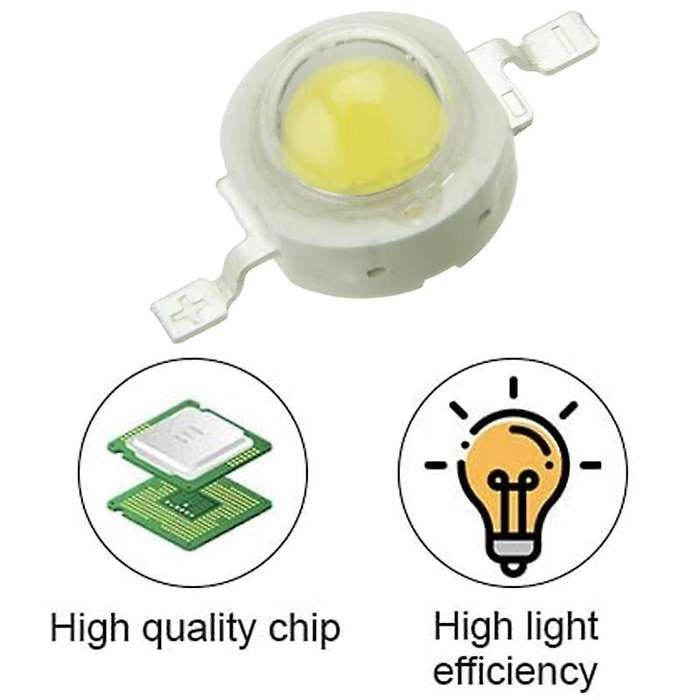 80PCS LED Beads Natural White LED Light 1W High Power Lamp Chip 4000K LED Chip