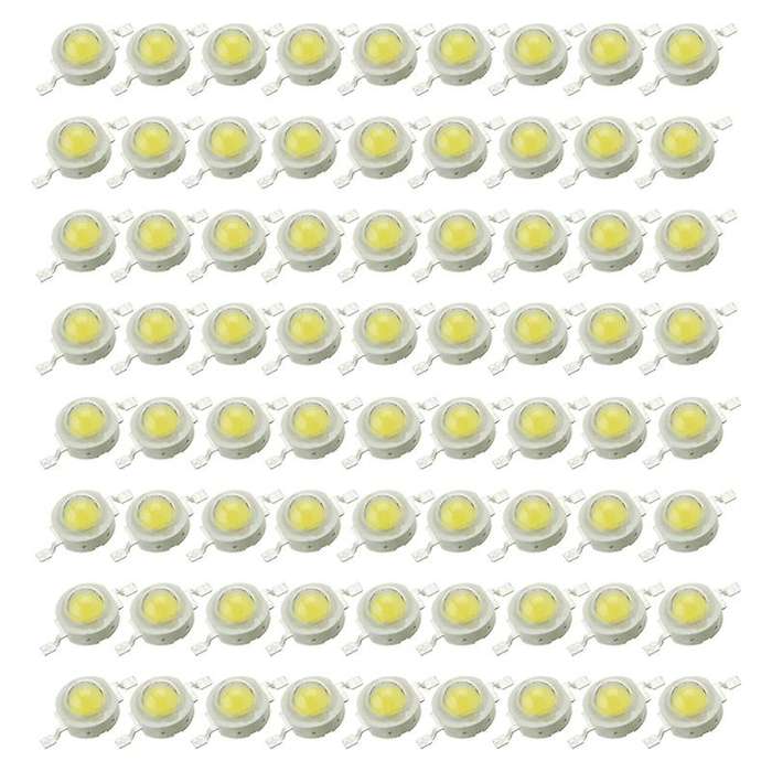 80PCS LED Beads White LED Light 1W High Power Lamp Chip 6000-6500K LED Chip