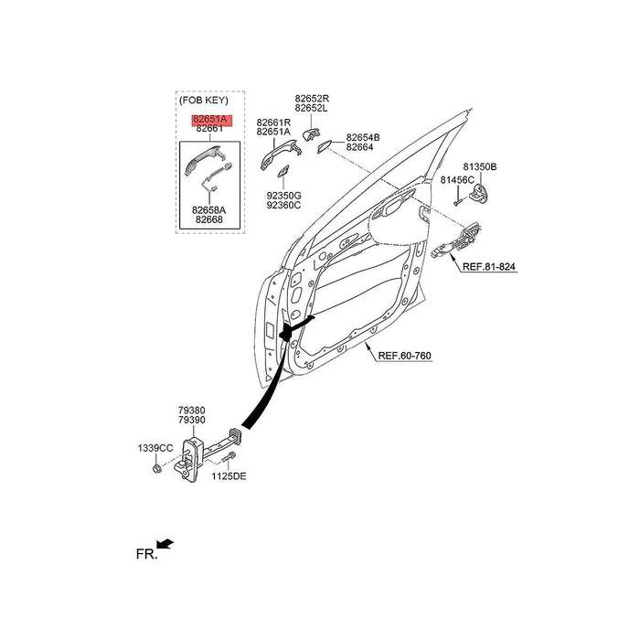 82651-d9710 Left Front Inductive Outside Door Handle Have Button for 2016-2021 Chrome Catch Puller