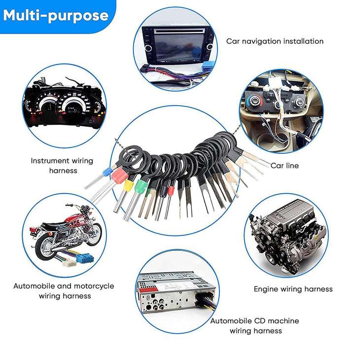 82PCS Terminal Extractor Removal Tool Kit Depinning Key Tool Set for Car Household Devices, Tool wi