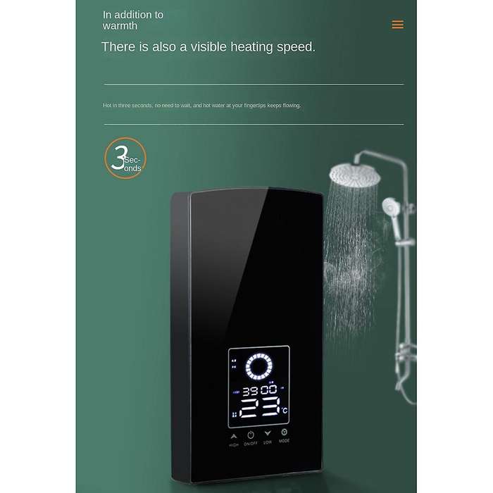 8500W Electric Water Heater Voice Function Intelligent Inverter Mini Instantaneous Shower Hot Water