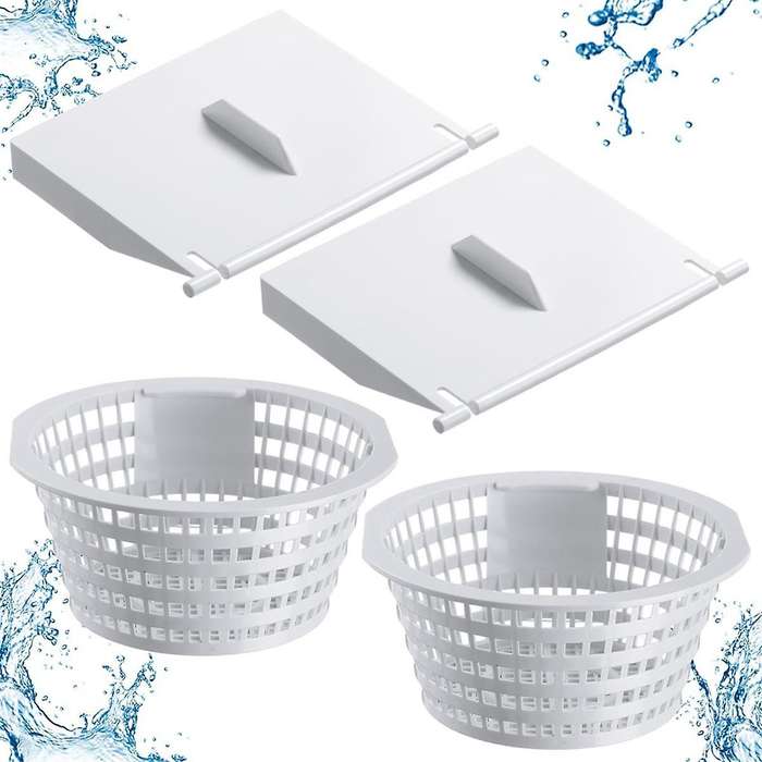 8926 Skimmer Replacement Weir Door Flap and 8928 Pool Skimmer Basket for Above Ground and in Ground