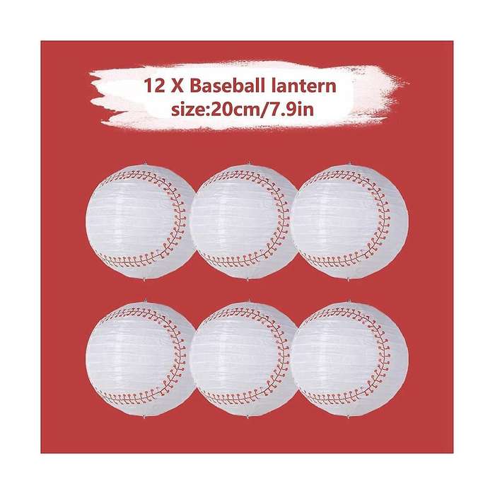 8inch Baseball Paper Lanterns Sports Team Party Baseball Hanging Lantern Softball Party Decorations