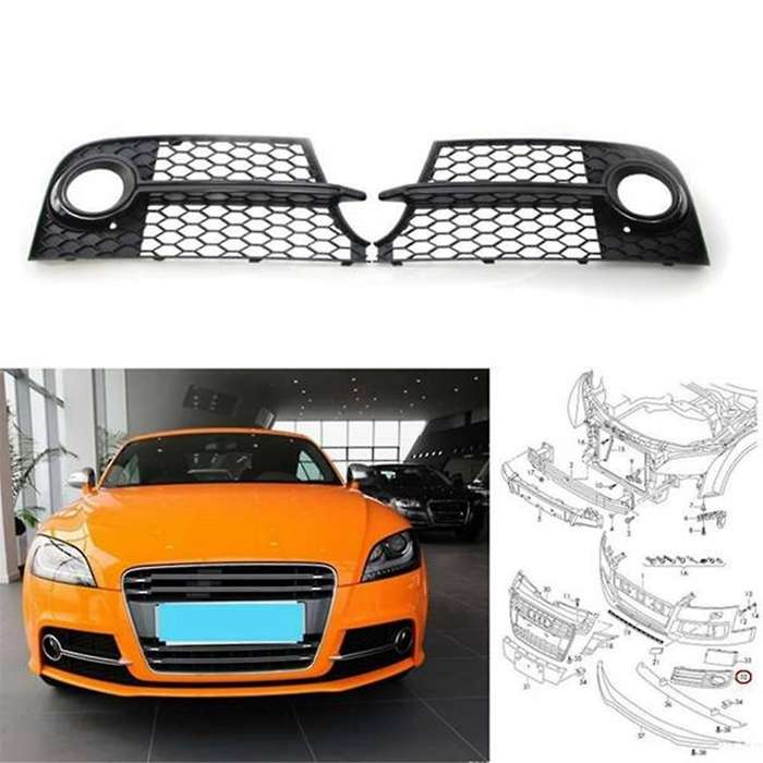 8j0807682k 8j0807681k Mesh Fog Lamp Frame Fog Lamp Cover Automotive for Tt Mk2 Tts 2011-2014