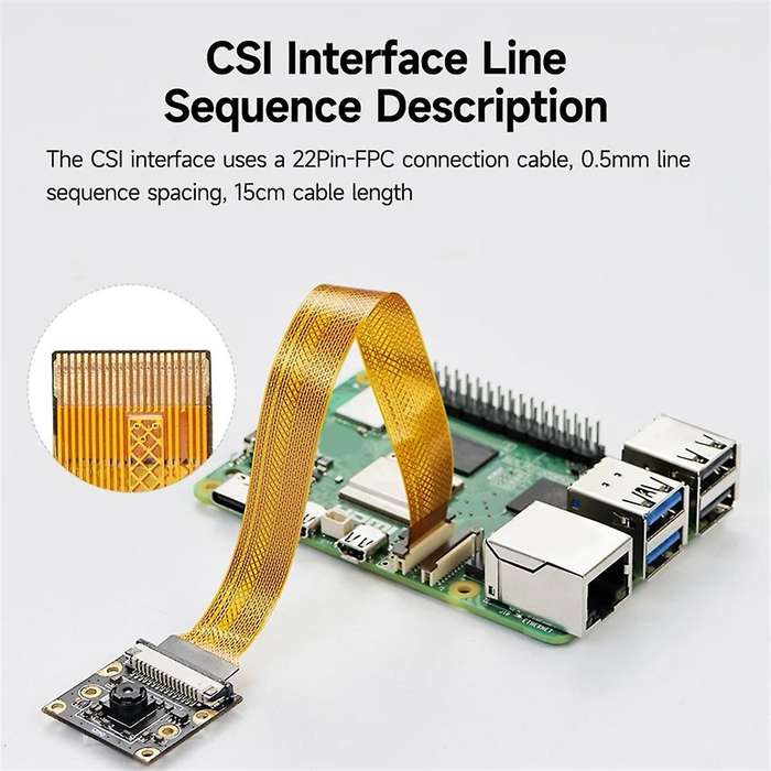 8MP Camera Module for 5 Camera IMX219 130 Degree Viewing Angle Interface Cam