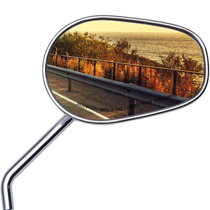 8mm Chrome Motorcycle Mirrors Long Stem for Road Street Glide Road Glide Softail 1982-2020