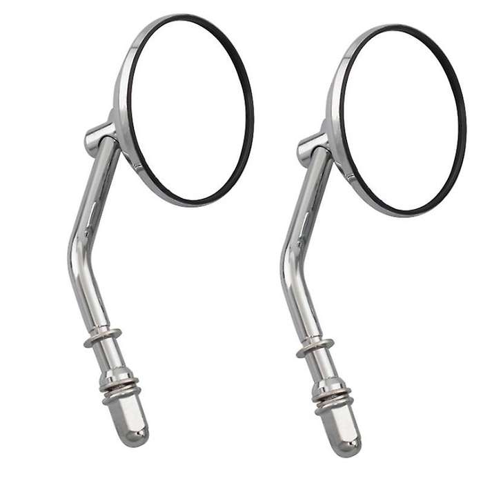 8mm Chrome Motorcycle Mirror Short Stem 3Inch Round Rearview Mirror for Chopper Old School 1982-2018