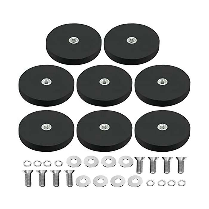 8pack Rubber Coated Magnet Neodymium Magnet Base with Rubber Coating  43mm Anti Scratch Magnet M6 Ma