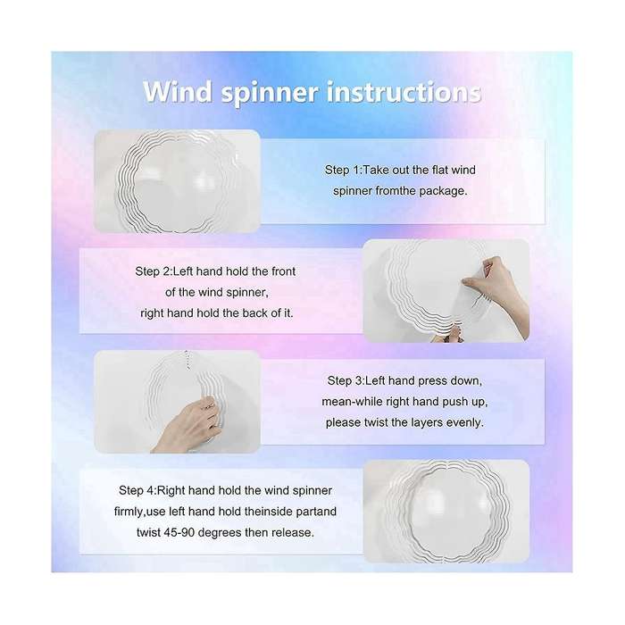 8pcs 10 Inch Sublimation Wind Spinner Blanks 3d Wind Spinners Hanging Wind Spinners for Indoor Outd