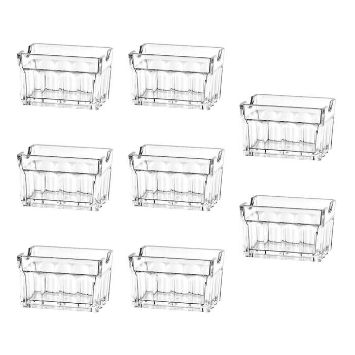 8Pcs Acrylic Sugar Packet Holder Sugar Bag Storage Container Dish Display Sachets Tissue Bowl