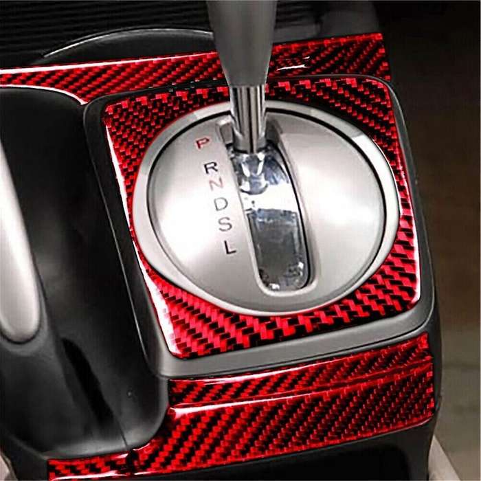 8pcs for 06-11 Red Carbon Fiber Automatic Gear Shift Cover Trim Set