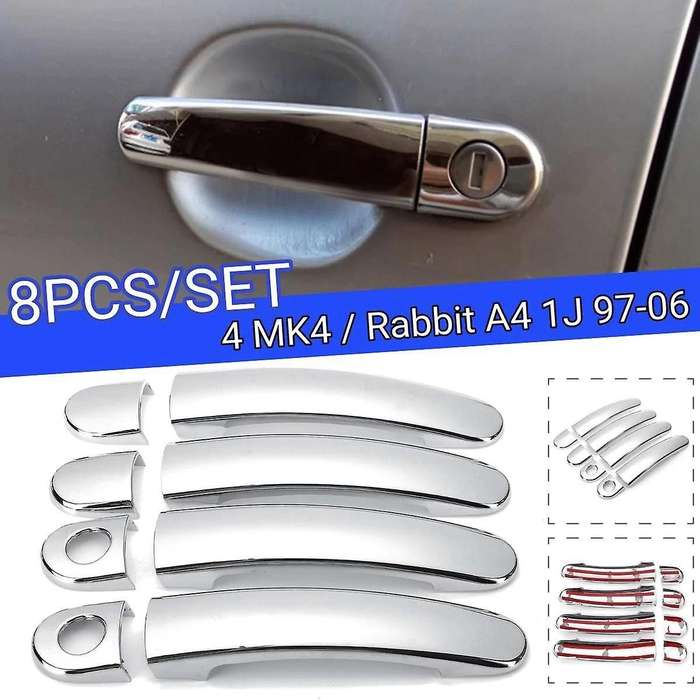 8PCS for Golf 4 MK4/Rabbit A4 1J 1997-2006 Door Handle Cover Trim Chrome Car Door Handle Covers 2 H