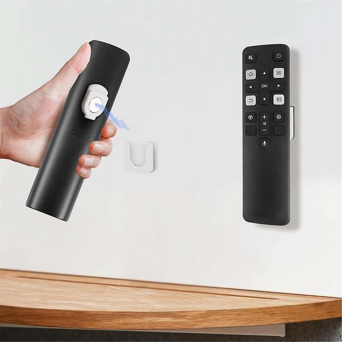 8Pcs Magnetic Remote Control Holder, Self-Adhesive White Remote Holder Wall Mount Slot Design Remot