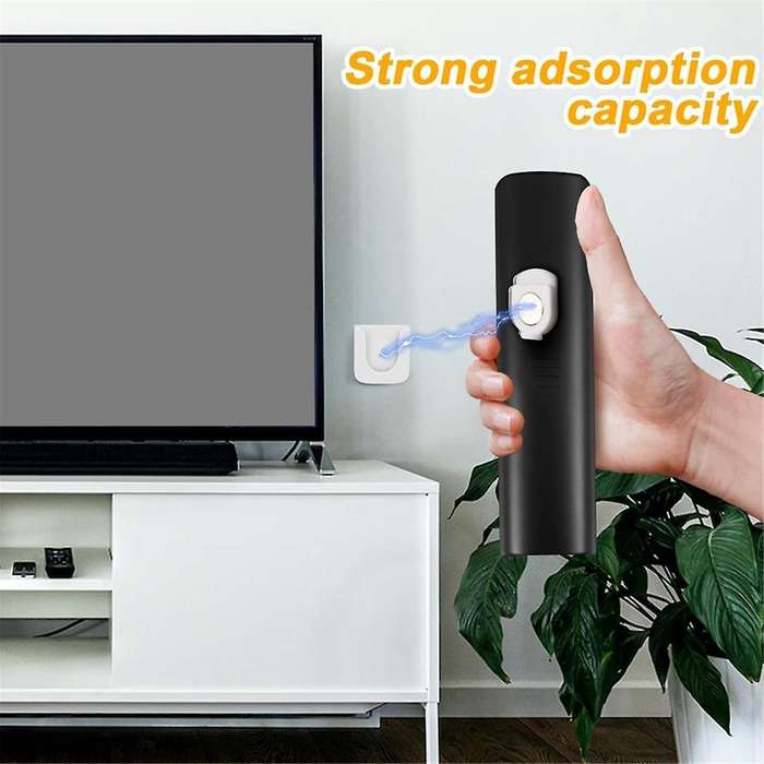 8Pcs Magnetic Remote Control Holder, Self-Adhesive White Remote Holder Wall Mount Slot Design Remot
